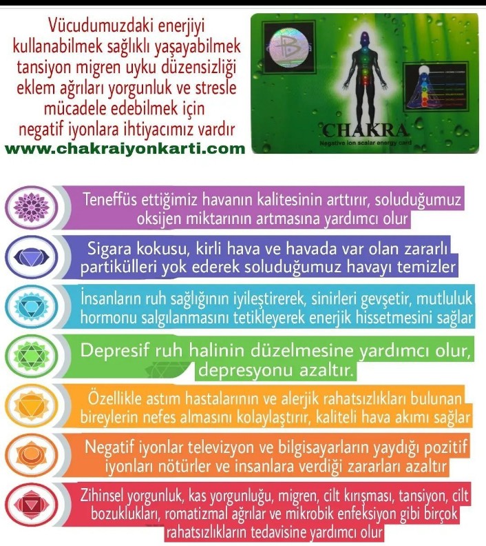 Chakra Negatif İyon Kart